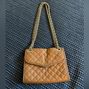 Rebecca Minkoff Affair Mini Quilted Tan Leather Shoulder Crossbody Bag